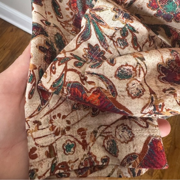 Peruvian Connection Floral “Lucine Jersey Dress” 3/4 Sleeve Pockets Midi Size L - Picture 8 of 11